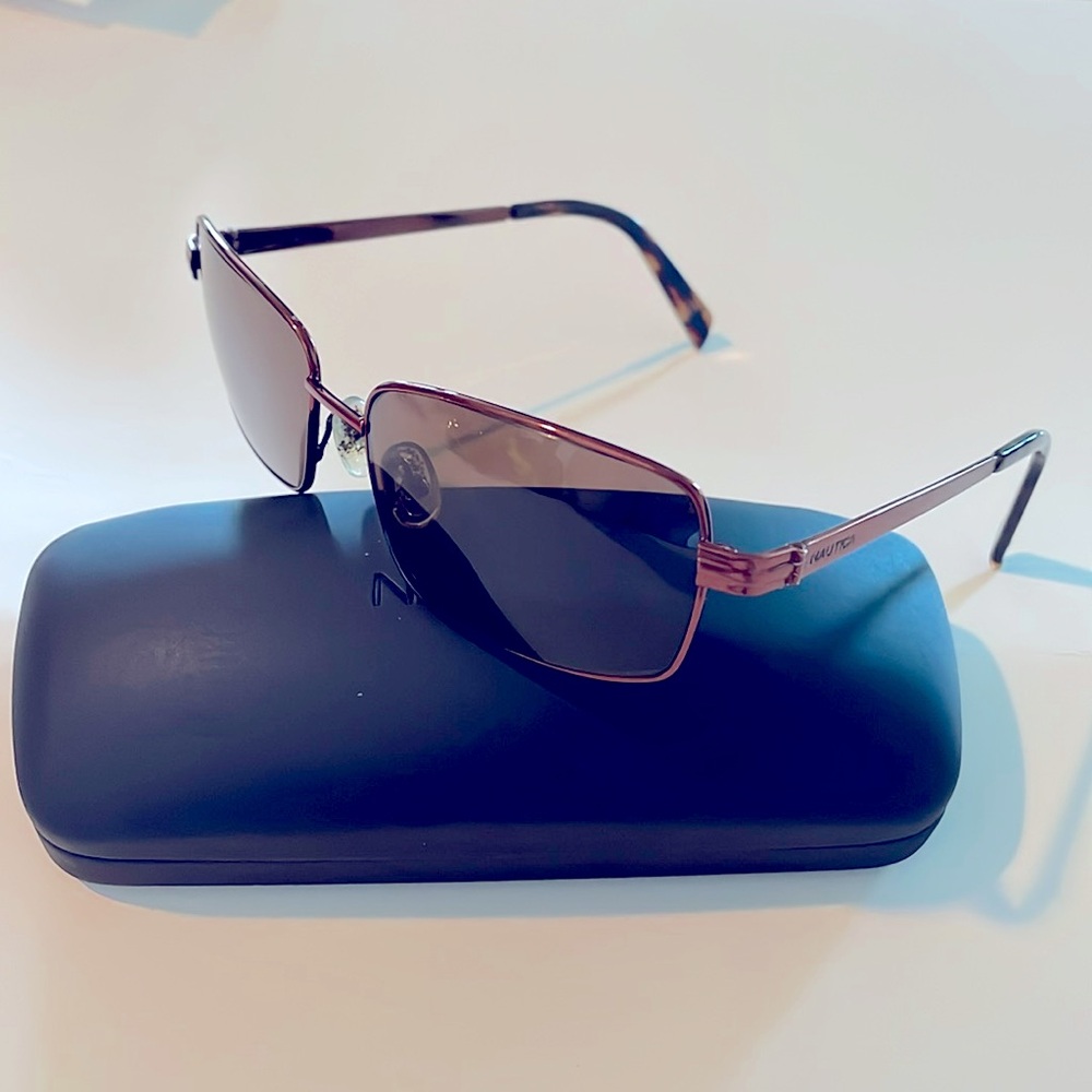 Nautica N5034S Polarized Men's Bronze Metal 56-17-140 mm Sunglasses & Case